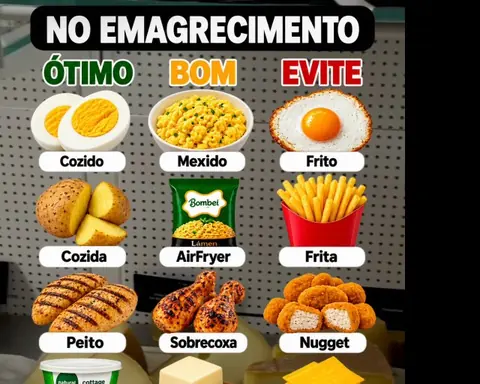 Material do programa com os alimentos ótimos, bons e a evitar